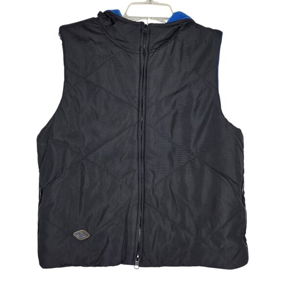 Ralph Lauren Ski 1967 Quilted Puffer Hooded Vest Fleece Lined Black M Tartan Tag - Picture 1 of 9